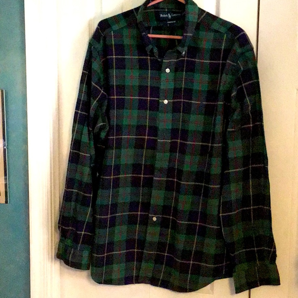 Ralph Lauren LS XL plaid men’s shirt EUC